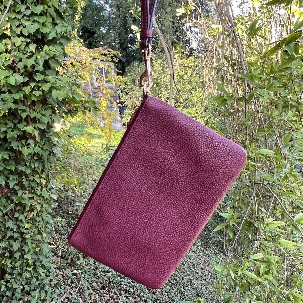 COACH Women's Pebble Leather Wristlet Wallet Vintage Mauve w Gold Hardware NWT - Picture 6 of 11